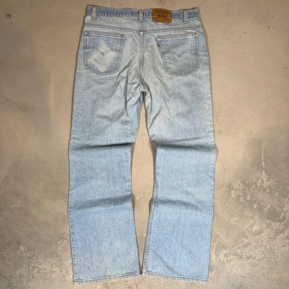 Vintage Levis 517 Orange Tab Jeans Mens 36x32 Light Wash Bootcut Made in USA